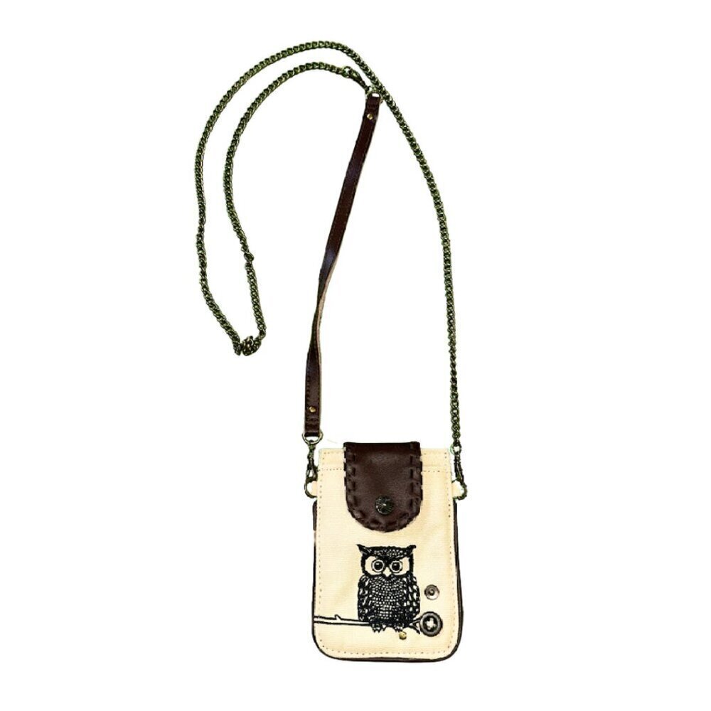 Small Owl Wallet Purse Crossbody Canvas